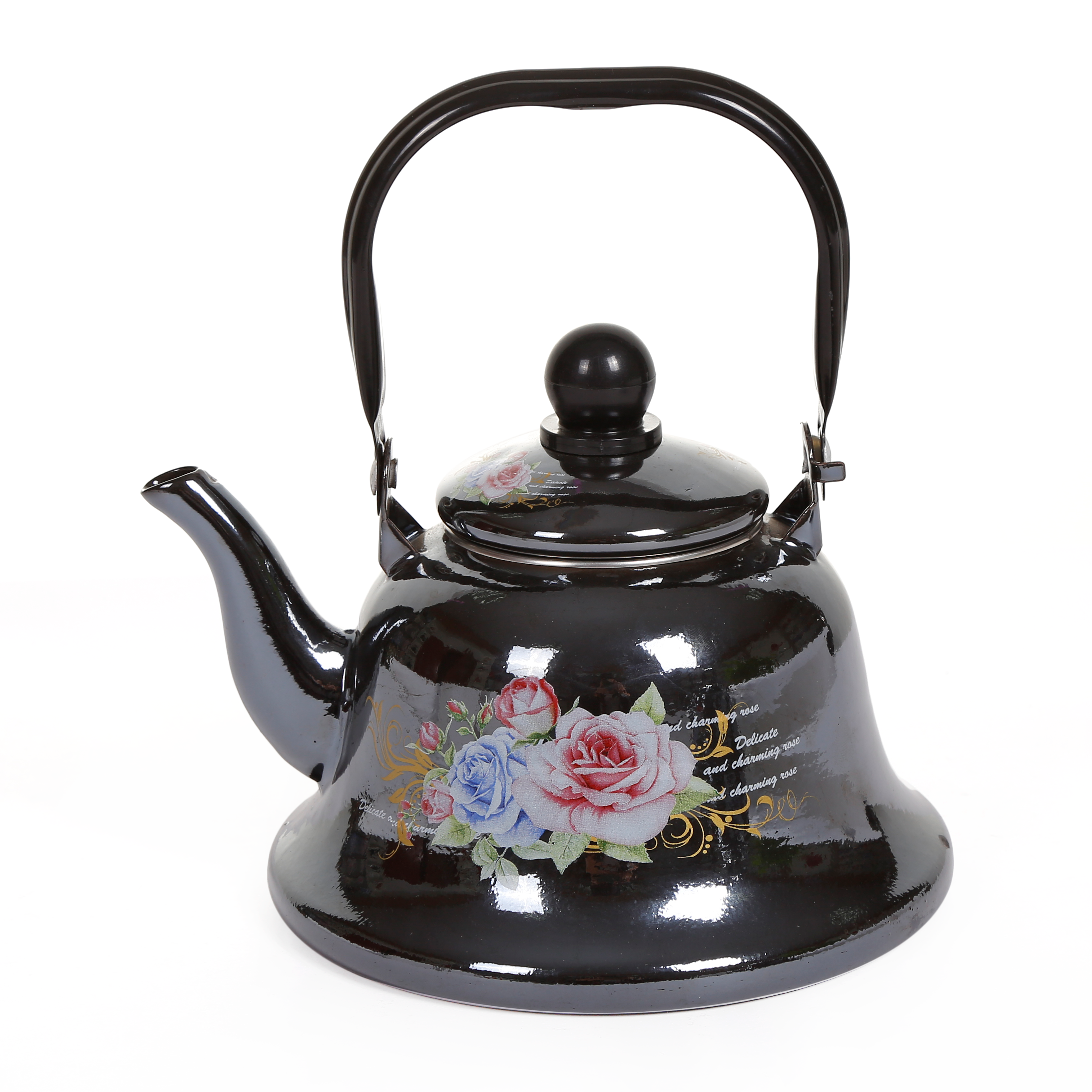 黑色镜面贴花  搪瓷水壶 冷水壶 烧水壶详情图1