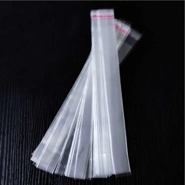 opp narrow and long bags, narrow and long bags in stock, universal self-adhesive bags, custom printed jewelry and clothing packaging bags, transparent self-sealing plastic bags, 1000 pieces per bundle detail image 3