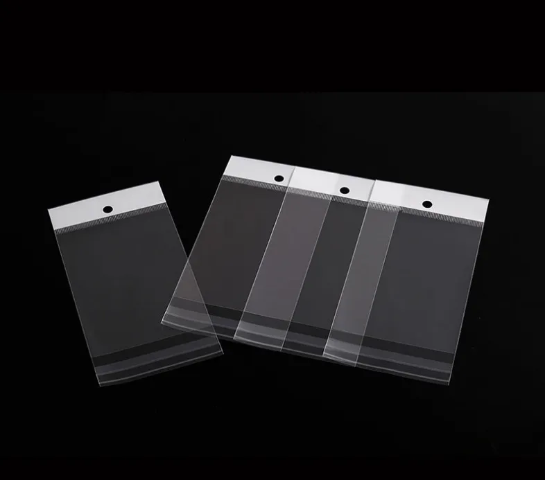 Factory stock of universal opp bags, self-adhesive white pearlescent film card head bags, transparent card head bags, colored card head round hole aircraft jewelry packaging bags, transparent plastic bags, hanging card bags, 1000 pieces per bundle detail image 20