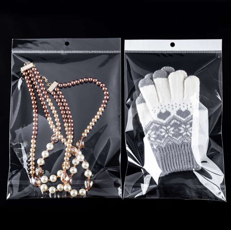 Factory stock of universal opp bags, self-adhesive white pearlescent film card head bags, transparent card head bags, colored card head round hole aircraft jewelry packaging bags, transparent plastic bags, hanging card bags, 1000 pieces per bundle detail image 8