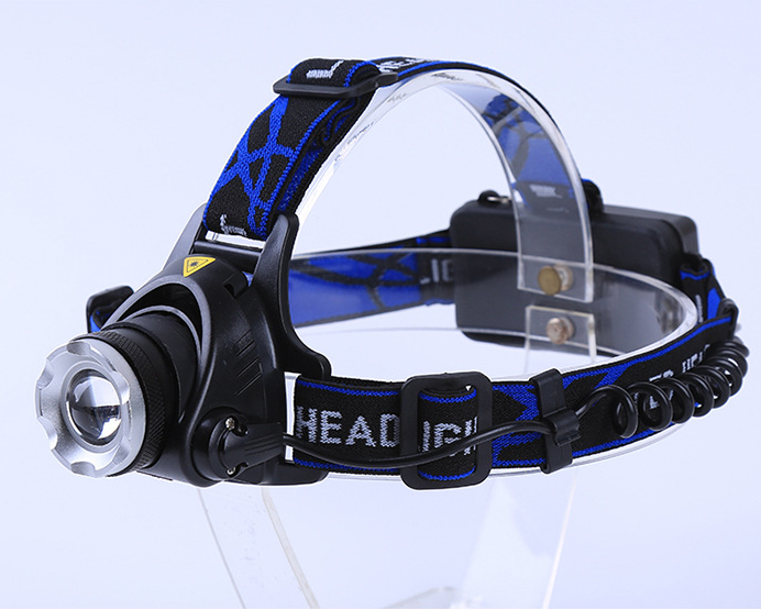 跨境T6头灯LED铝合金充电头灯户外变焦狩猎灯钓鱼头灯详情图1