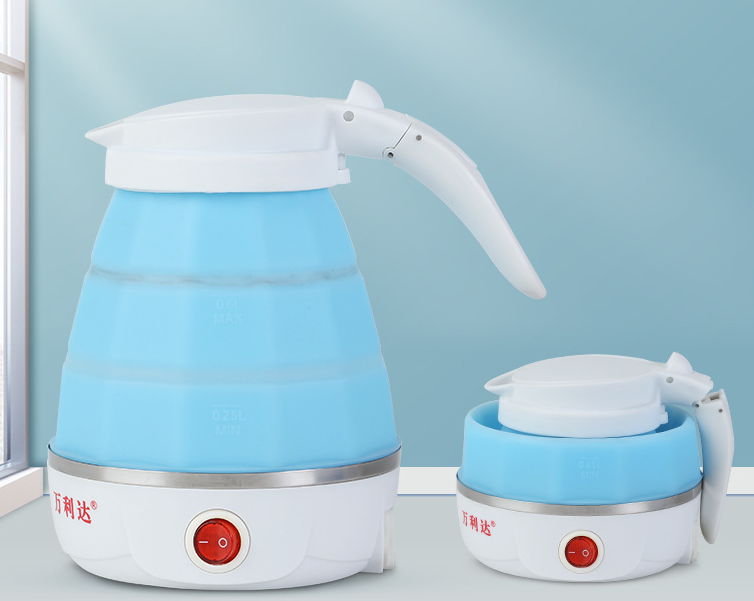 Folding water kettle, silicone travel electric kettle, outdoor mini automatic power-off portable water kettle detail image 1