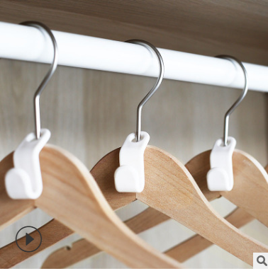 衣架连接挂钩S型加厚塑料单钩收纳省空间串联多层厨柜衣服撑子详情图2