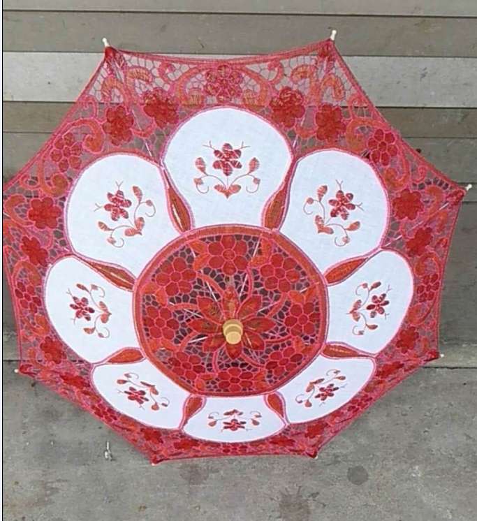 电脑绣花伞欧风婚庆摄影摆件道具儿童工艺小伞15公分详情4