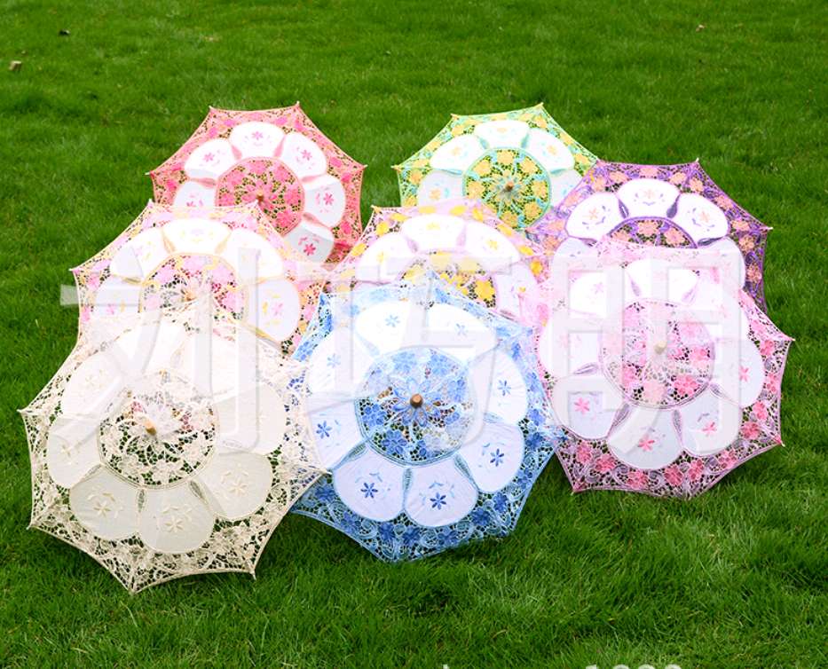 电脑绣花伞欧风婚庆摄影摆件道具儿童工艺小伞15公分