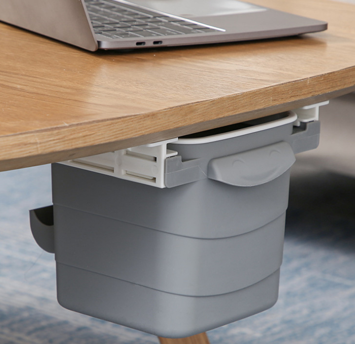 家用隐藏桌子伸缩垃圾桶创意客厅办公室桌可升降分类抽屉垃圾桶详情图2