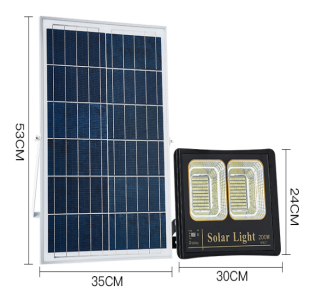 The solar floodlight is on details Picture