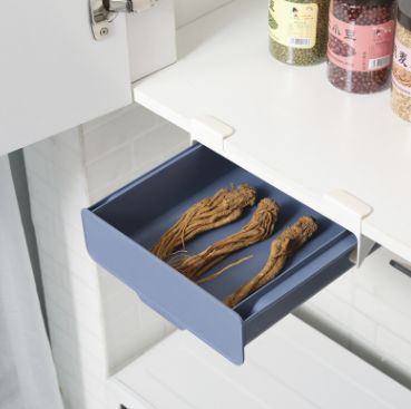 Kitchen cabinet under the partition hanging basket storage shelf hanging drawer type divider desktop storage box