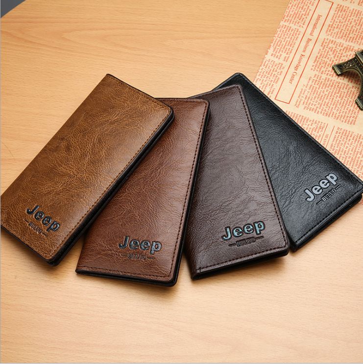JEEP Wallet, Male, long style, fashionable leather, large capacity handbag, Ultra-thin, pure leather wallet for young men's business leisure thumbnail