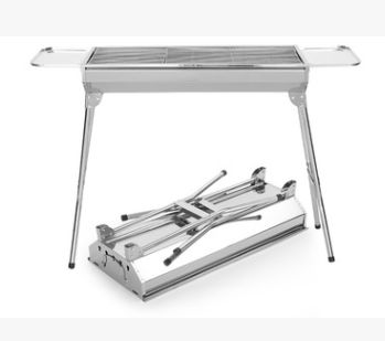 Thickened stainless steel barbecue grill, outdoor folding barbecue grill, BBQ charcoal barbecue grill details Picture