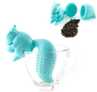 Creative Squirrel Tea infuser Squirrel silicone tea infuser Eco-friendly tea bag filter