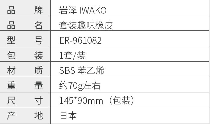 优你客拼装橡皮 日餐产品图