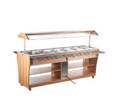 RTR-2150L/GF-936 walnut-colored commercial heating and insulation display cabinet, stainless steel bottom basin desktop food preservation constant temperature hot cabinet detail image 3