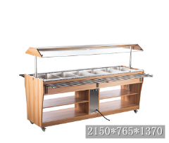 RTR-2150L/GF-936 walnut-colored commercial heating and insulation display cabinet, stainless steel bottom basin desktop food preservation constant temperature hot cabinet detail image 2