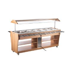 RTR-2150L/GF-936 walnut-colored commercial heating and insulation display cabinet, stainless steel bottom basin desktop food preservation constant temperature hot cabinet