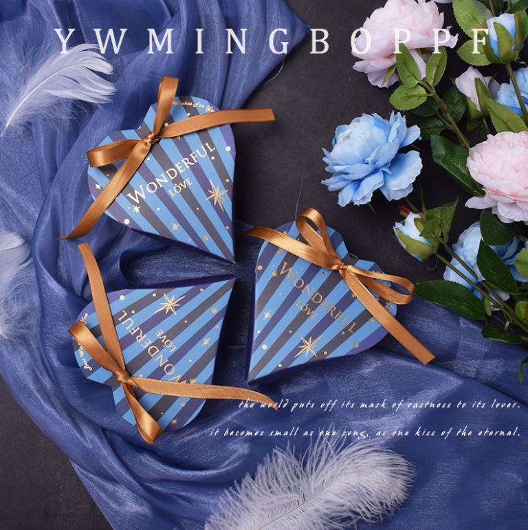 新款创意中式爱心型喜糖盒 欧式风结婚庆森系伴手礼品包装纸盒(定制款图片仅供参考)产品图