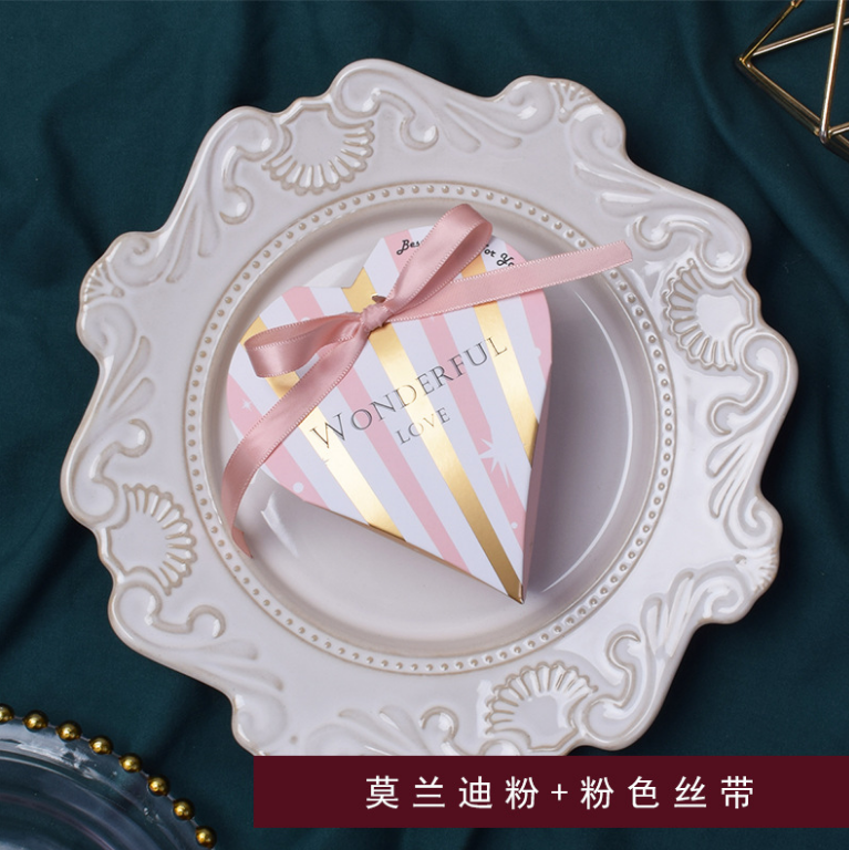 新款创意中式爱心型喜糖盒 欧式风结婚庆森系伴手礼品包装纸盒(定制款图片仅供参考)详情图4