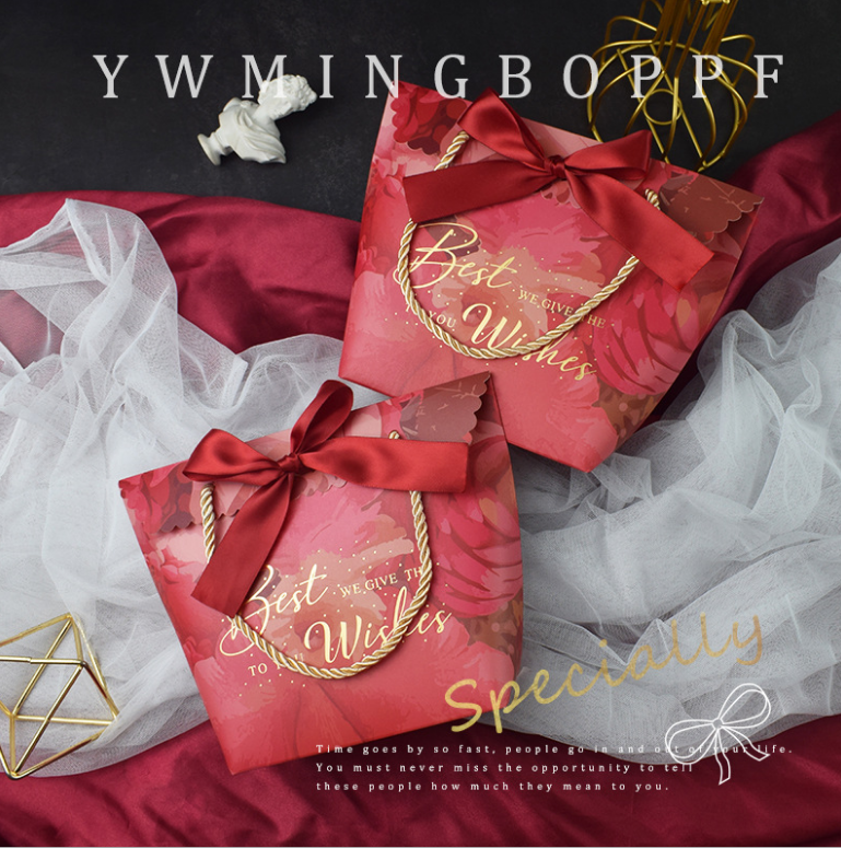 新款创意手提式喜糖盒 中式结婚庆伴手礼品包装喜糖纸袋批发(定制款图片仅供参考)详情图1