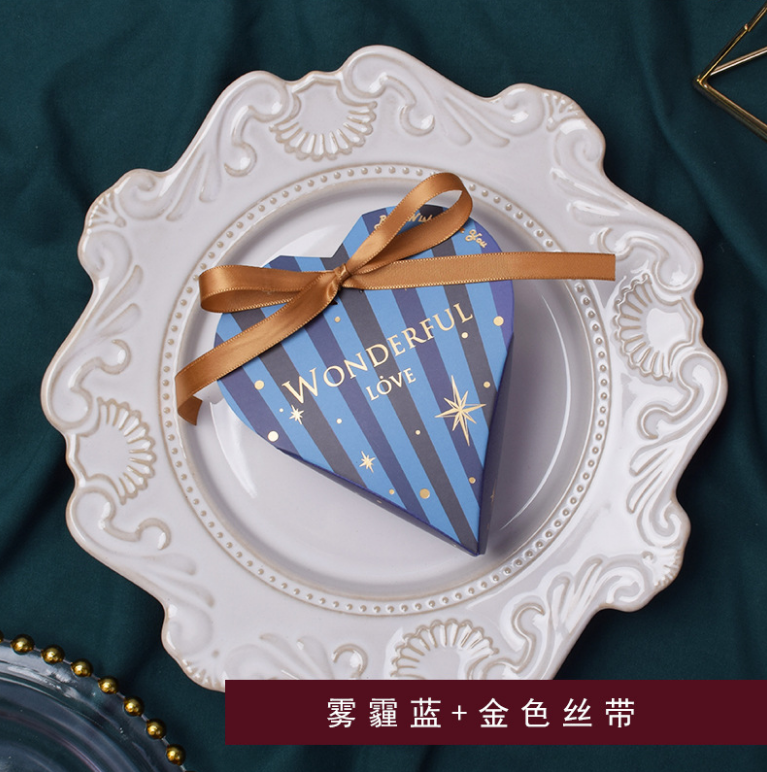 新款创意中式爱心型喜糖盒 欧式风结婚庆森系伴手礼品包装纸盒(定制款图片仅供参考)详情图6