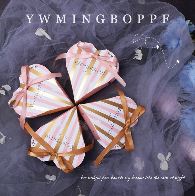 新款创意中式爱心型喜糖盒 欧式风结婚庆森系伴手礼品包装纸盒(定制款图片仅供参考)