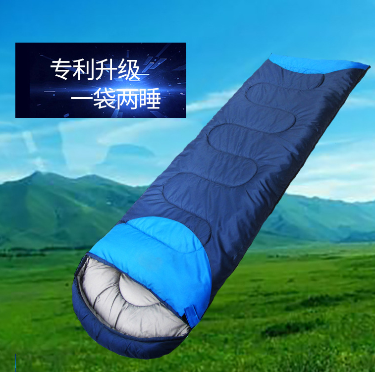 热销款双人超轻成人户外便携睡袋 野营用品加厚露营睡袋详情图1
