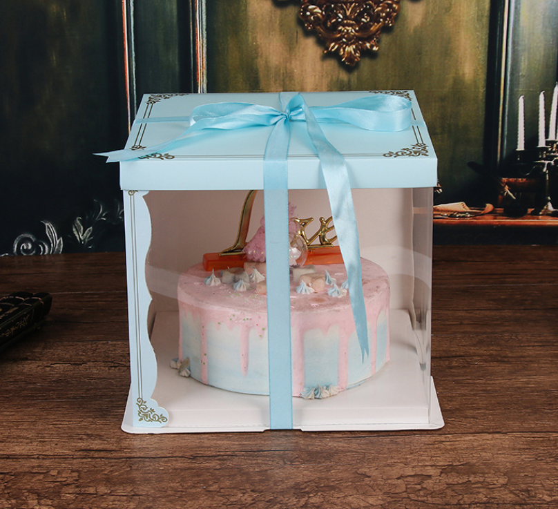 单双层加高12寸三合一生日蛋糕盒半透明烘焙蛋糕盒(定制款图片仅供参考)详情图4