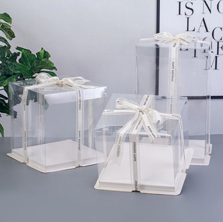 透明生日蛋糕盒子包装盒双层加高4/6/8/10/12/14四六八十二寸（定制款图片仅供参考）