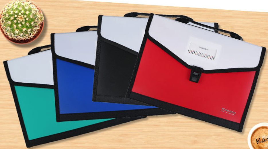 A4 size 13-layer solid color gauze pattern two-color spliced hand-held organ bag pic 1