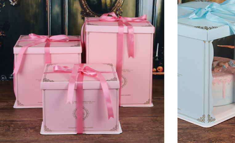 单双层加高12寸三合一生日蛋糕盒半透明烘焙蛋糕盒(定制款图片仅供参考)详情图3