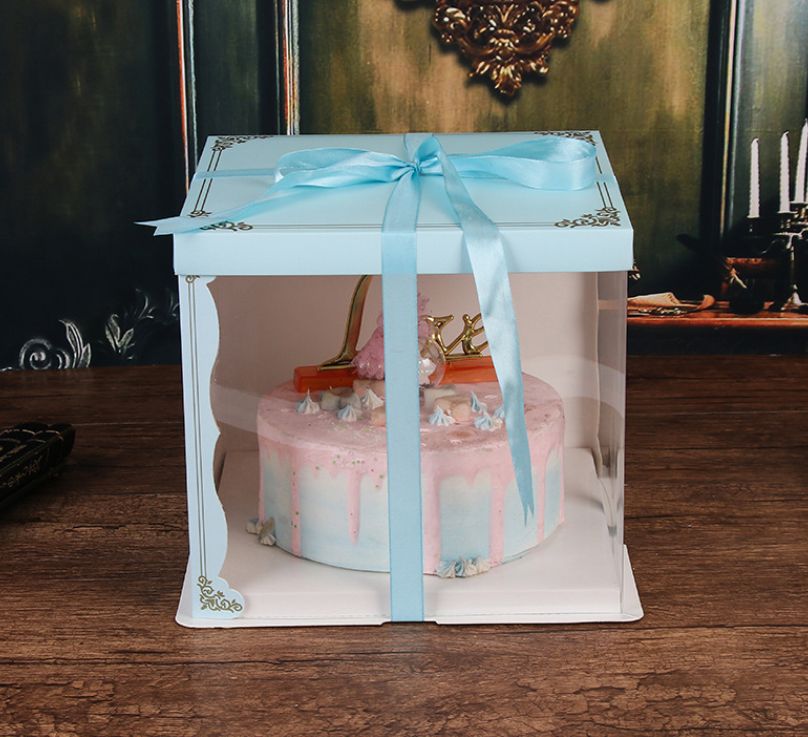 单双层加高12寸三合一生日蛋糕盒半透明烘焙蛋糕盒(定制款图片仅供参考)