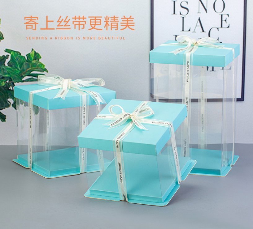 私人定制透明生日蛋糕盒子包装盒双层加高12/十二寸（定制款图片仅供参考）详情图4