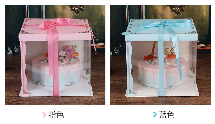 单双层加高12寸三合一生日蛋糕盒半透明烘焙蛋糕盒(定制款图片仅供参考)详情图7