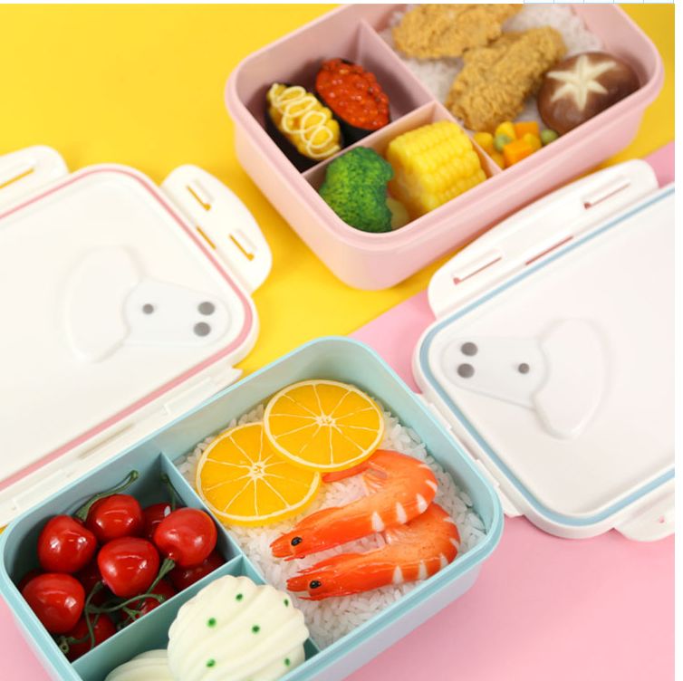 长方形单塑料餐盒/微波炉加热专用饭盒/便当盒三格分隔饭盒细节图