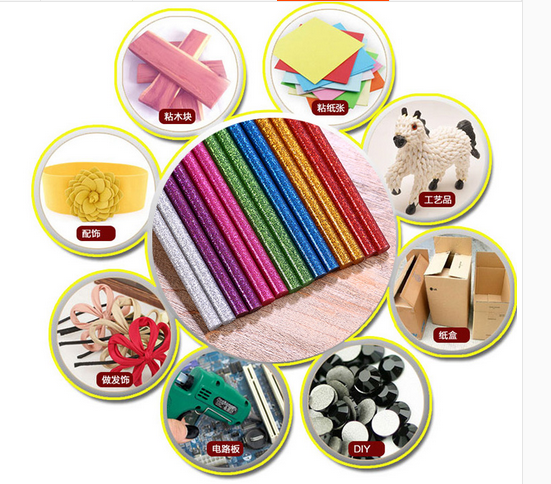 8 pieces of 7*180mm colored powder rubber sticks in opp bags detail image 4