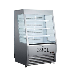 390L commercial display cabinet, open-type refrigerated air-cooled refrigeration, supermarket fruit and bread air curtain cabinet, vertical display, stainless steel model detail image 2