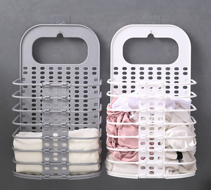 Household foldable dirty clothes basket, bathroom, wall-mounted dirty clothes basket, clothes and toys storage basket, bucket basket details Picture