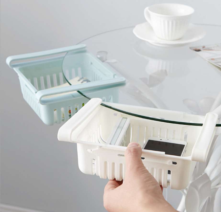 4个装冰箱塑料抽屉式收纳筐 厨房镂空沥水篮整理盒收纳篮详情图1