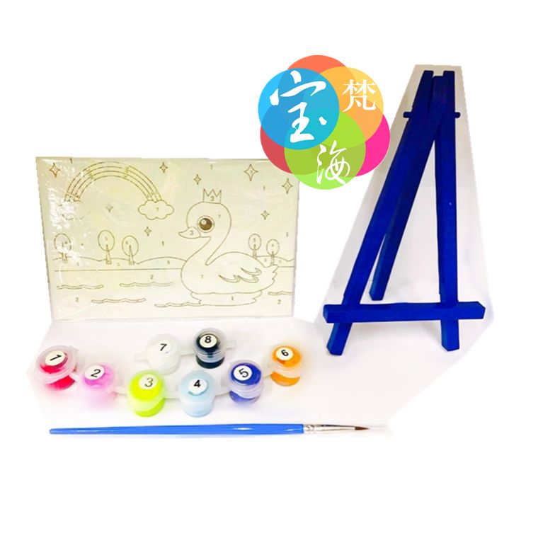 10*15CM数字油画 儿童DIY益智类 填充油彩画玩具 卡通动漫带画架MN0215