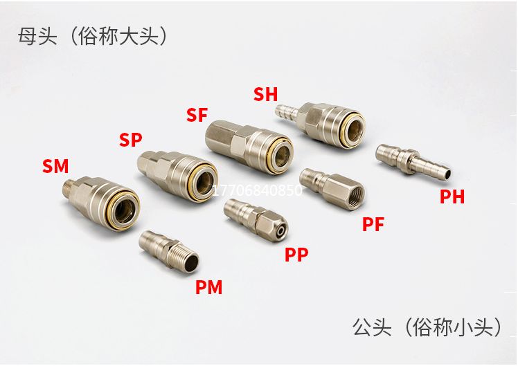 C式自锁快速接头气动空压机气泵软管氧PU气管工具木气快插
