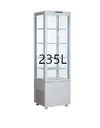 235L air-cooled four-sided transparent glass refrigerated display cabinet, beverage single-door refrigerated cabinet, vertical fresh-keeping cabinet for commercial use Specification image