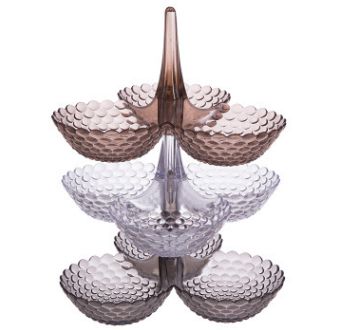 Creative multi-layered fruit platters for the living room, three-layer candy platters, heart platters, and fruit baskets in European style Specification image
