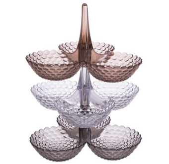 Creative multi-layered fruit platters for the living room, three-layer candy platters, heart platters, and fruit baskets in European style detail image 3