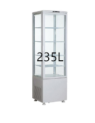 235L air-cooled four-sided transparent glass refrigerated display cabinet, beverage single-door refrigerated cabinet, vertical fresh-keeping cabinet for commercial use detail image 2