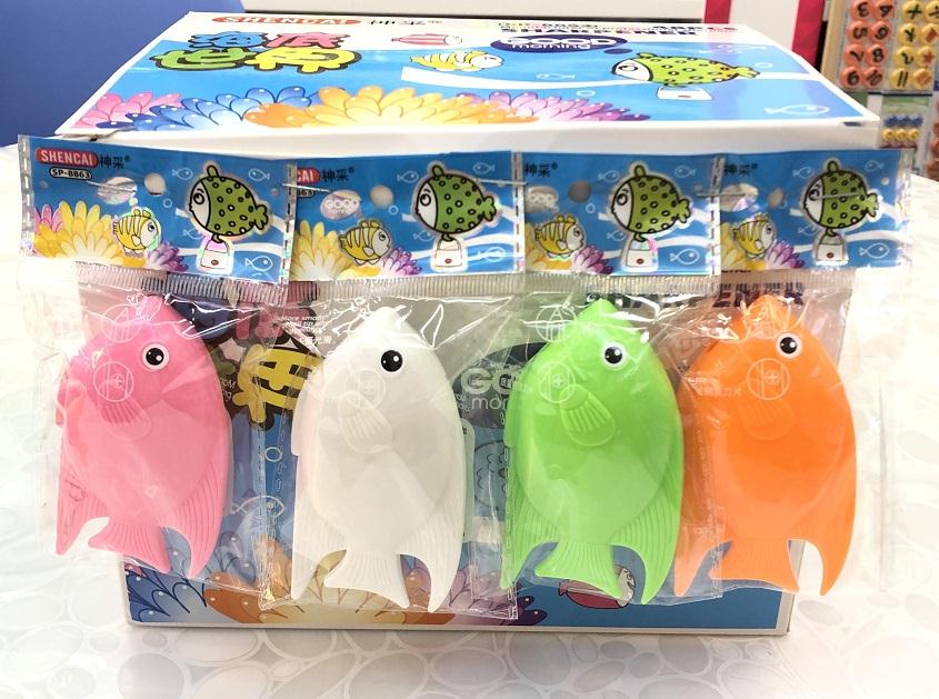 神采8863卡通可爱海底世界鱼造型单孔卷笔刀学生奖品