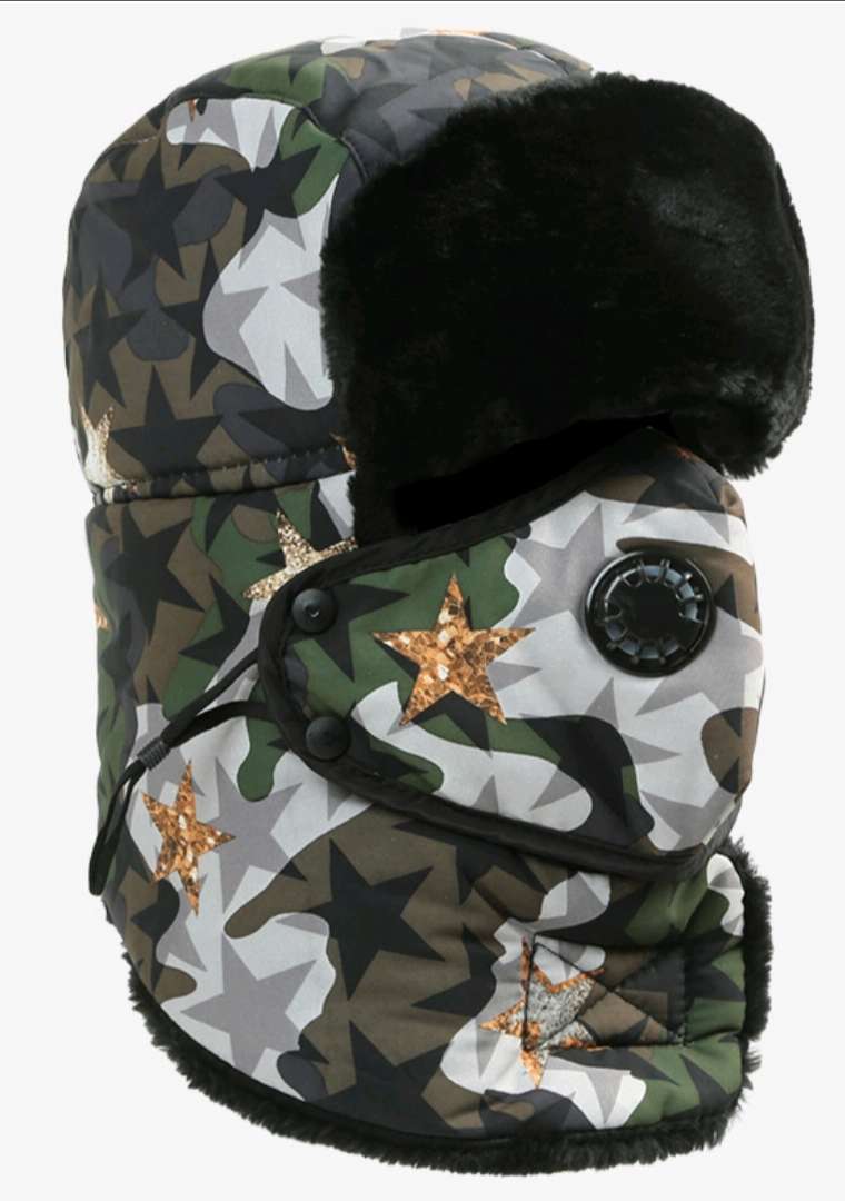 Ski caps, cycling caps, snow caps, Northeast caps, winter thickened cotton caps, warm caps, scarf caps, self-breathing valve caps, mask caps, ear protectors Specification drawing