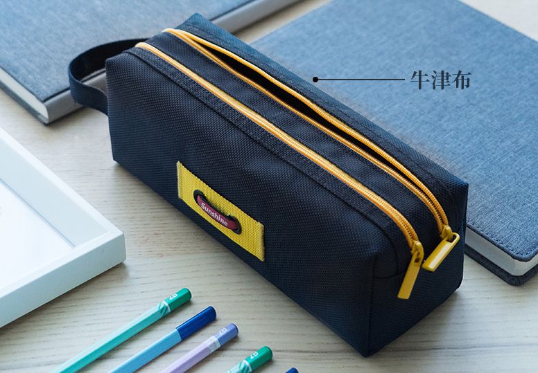 Large capacity male and female high school students, middle school students, elementary school pencil case canvas pen bag Simple stationery pen bag thumbnail