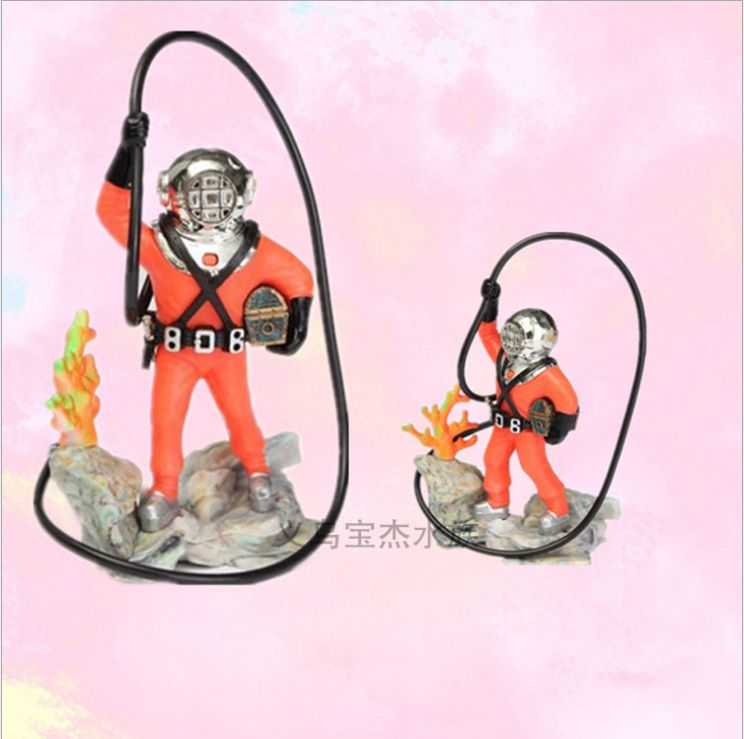 义乌好货鱼缸气动造景装饰品 自循环潜水员挖宝人水族箱装饰跨热卖境爆款