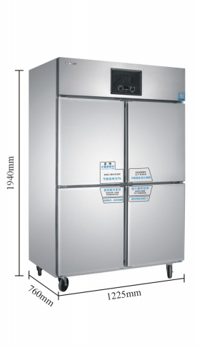 Single-temperature vertical commercial freezer, refrigeration and freezing workbench, stainless steel kitchen, dual-temperature four-door refrigerator, concealed pipe/copper pipe detail image 2