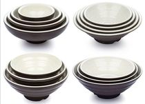 Miamine tableware coffee two-color A5 Mei-Nei rib bowl imitation porcelain ramen bowl