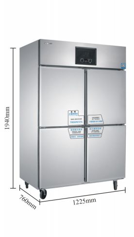 Single-temperature vertical commercial freezer, refrigeration and freezing workbench, stainless steel kitchen, dual-temperature four-door refrigerator, concealed pipe/copper pipe Application Scenario